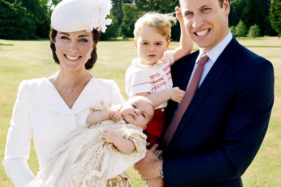 The Duke and Duchess of Cambridge and their children, Prince George and Princess Charlotte who was christened at Sandringham on Sunday. Credit: Mario Testino / Art Partner