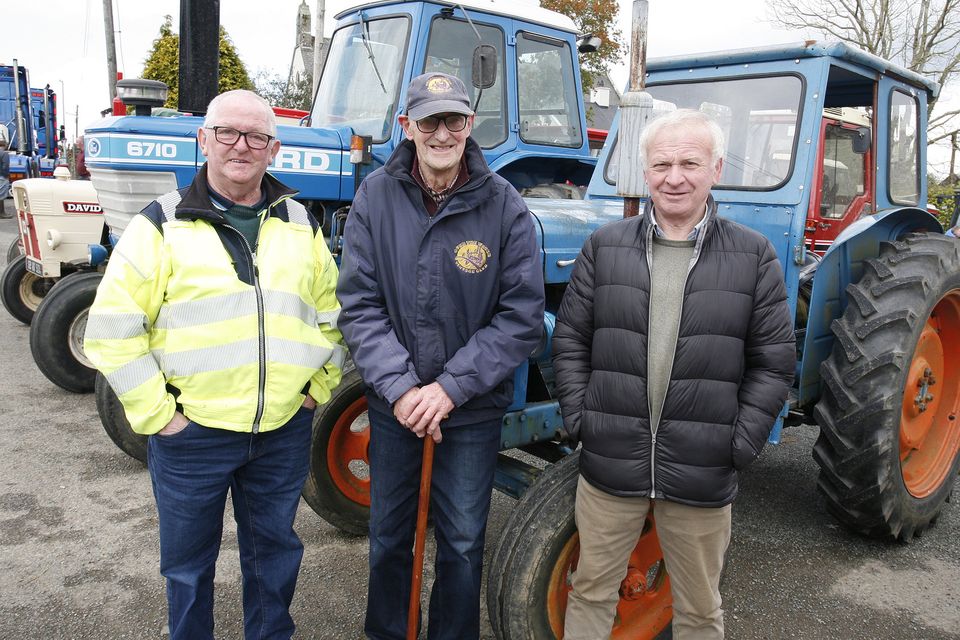 Pat Doyle, Paddy Kenny and Paddy Murphy at the Terry Barnes Memorial Tractor Run in Caim.