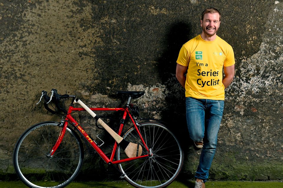 An Post Cycle Series Ambassador and former Kilkenny hurler JJ Delaney at the launch of the 2015 An Post Cycle Series