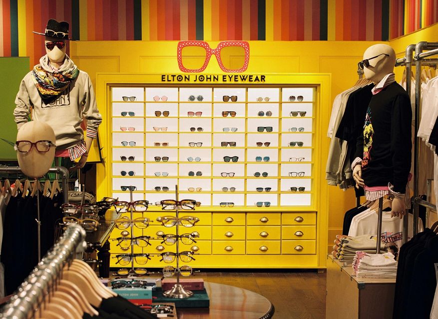 Eyewear designed by Elton John available from €58 at the Elton John Pops Up! shop at Kildare Village