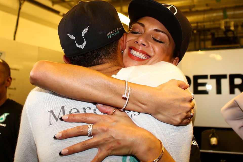 Nicole Scherzinger celebrates boyfriend Lewis Hamilton's Abu Dhabi