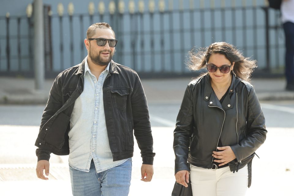 Lubomir Puska and Viera Gaziova arriving at Central Criminal Court