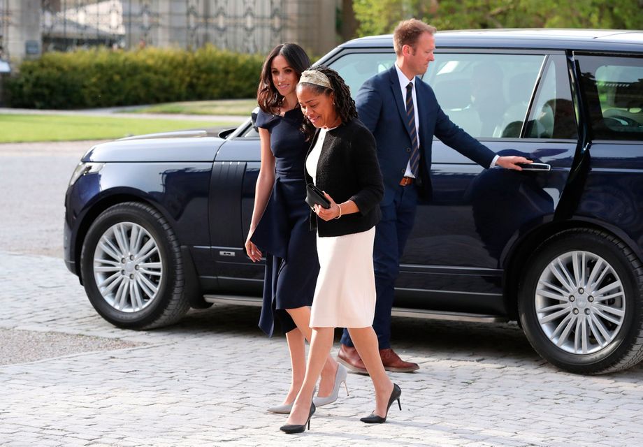 Meghan Markle and her mother, Doria Ragland, arriving at Cliveden House Hotel on the National Trust's Cliveden Estate to spend the night before her wedding to Prince Harry. Steve Parsons/Pool via REUTERS