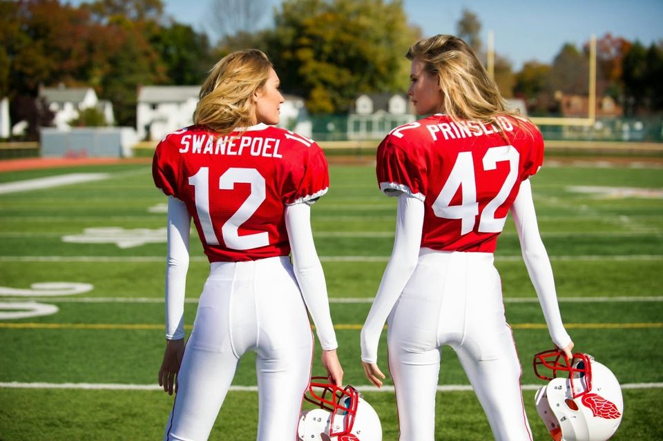 Victoria's Secret Angels Candice Swanepoel and Behati Prinsloo get Super Bowl ready