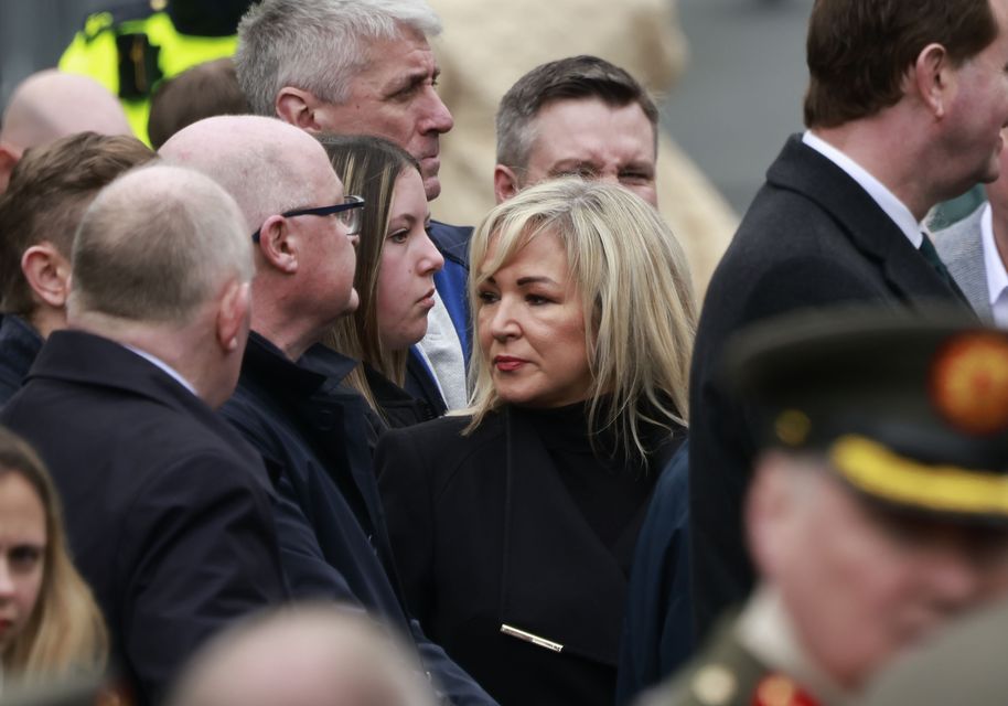 20/4/25 Northern Ireland First Minister Michelle O'Neill at the 1916 Easter Rising Commemoration at the GPO in Dublin.Picture: Arthur Carron/Collins