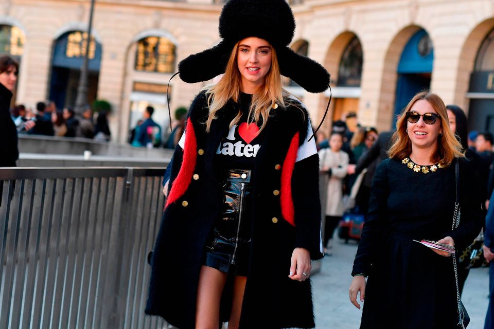 Chiara Ferragni Louis Vuitton Fashion Show in Paris March 9, 2016