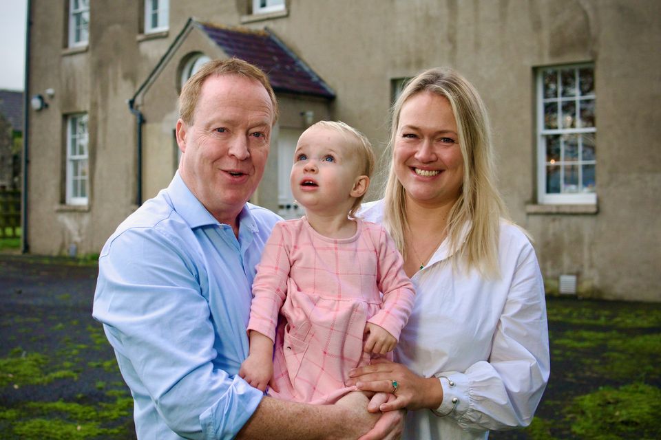 Kieran and Olivia McDaid with daughter Luna at The Old Rectory in Derry. Photo: RTÉ