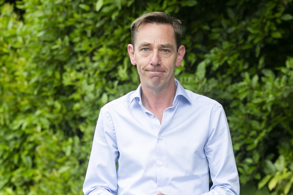 Ryan Tubridy outside his home in Dublin today.