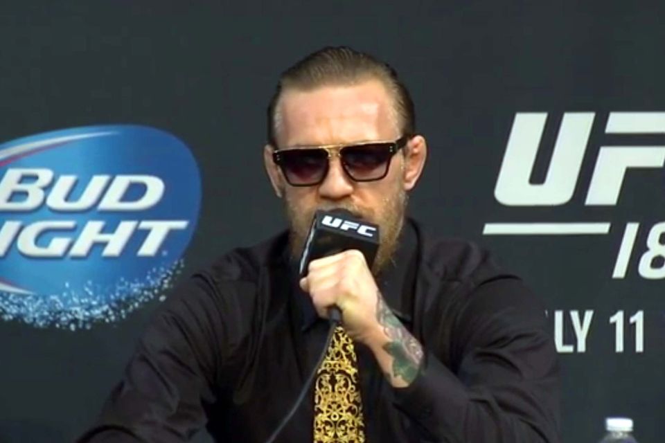 Conor McGregor at his pre-fight press conference
