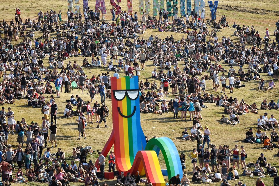 General view of the festival site during day one of Glastonbury Festival at Worthy Farm, Pilton on June 26, 2019 in Glastonbury, England. (Photo by Leon Neal/Getty Images)