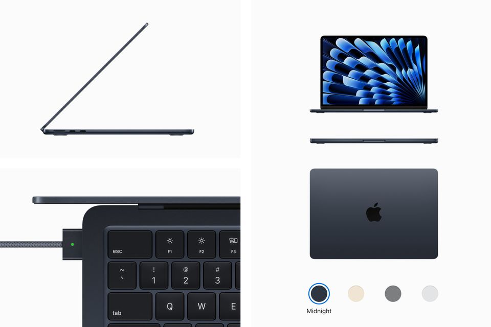 The MacBook Air M3 comes in four colours