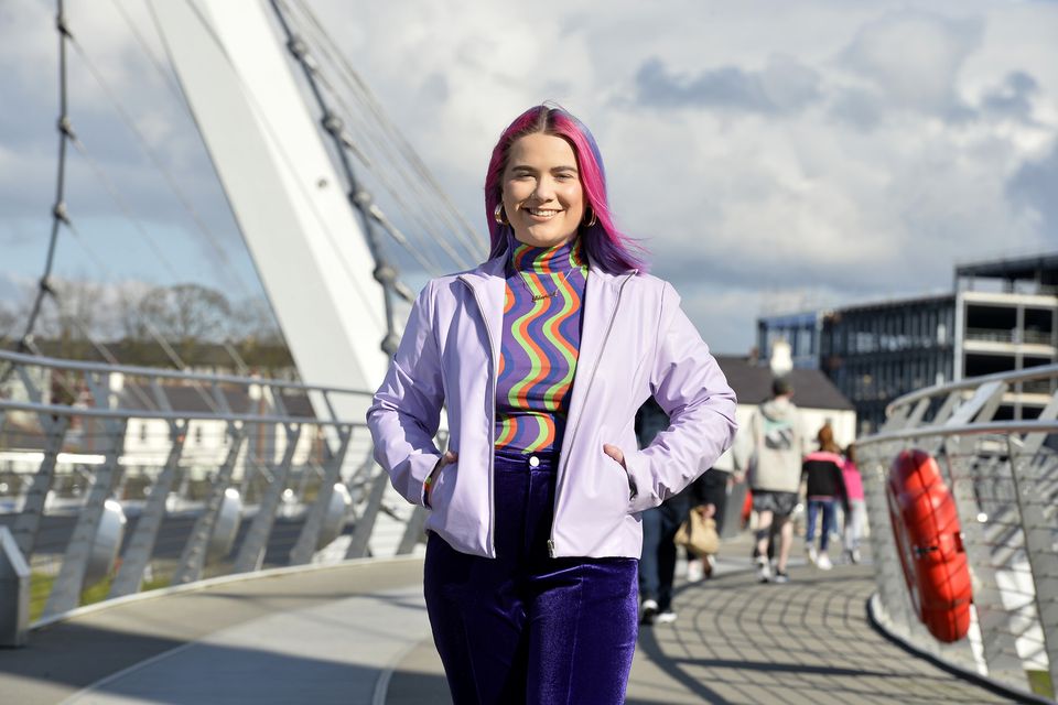 Bethany Moore on The Peace Bridge in Derry. Photo by Stephen Hamilton/Press Eye