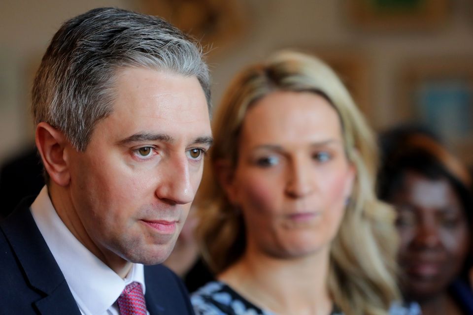 Incoming taoiseach Simon Harris and Justice Minister Helen McEntee. Photo: Gerry Mooney