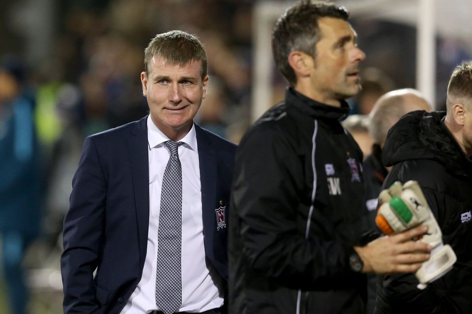 Stephen Kenny, left, was left to lament the fine margins which prevented his side adding to the four points gained in their opening two Group D fixtures