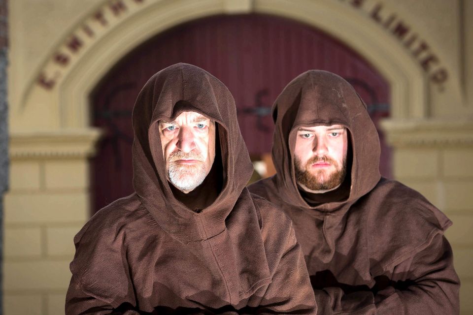 Franciscan monks, played by actors Patrick Moylan  and Thomas Doran took a step back in time to 1231 to commemorate the medieval origins of brewing on the site of the Abbey of St. Francis
