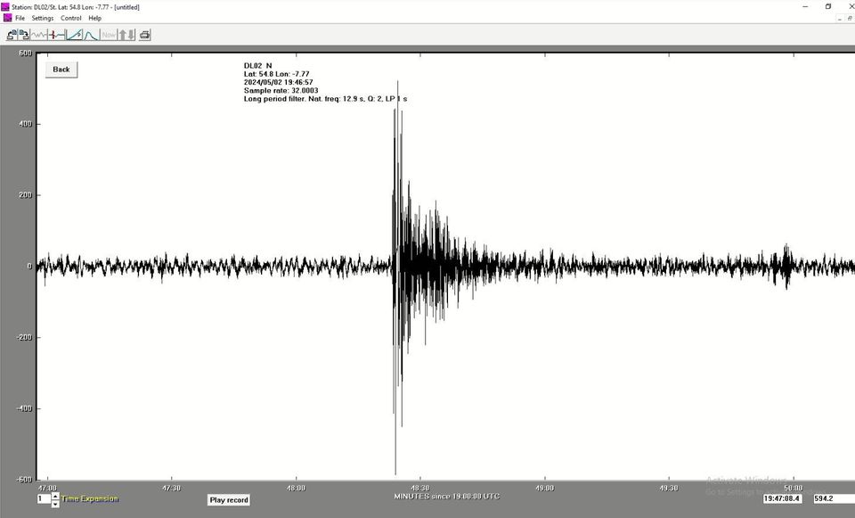 The Quake Shake seismometer equipment at St Columba’s College in Stranorlar recorded the earthquake.