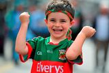 thumbnail: 30 August 2015; Luke McDonnell, aged 5, from Louisburgh, Co. Mayo, on his way to the game. GAA Football All-Ireland Senior Championship, Semi-Final, Dublin v Mayo, Croke Park, Dublin. Picture credit: Dire Brennan / SPORTSFILE