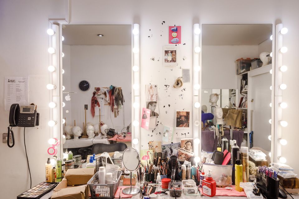 The hair and make-up room. Photo: Ste Murray