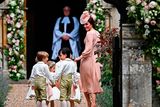 thumbnail: The Duchess of Cambridge, arrives with pageboys and flower girls for her sister Pippa Middleton's wedding at St Mark's church in Englefield, Berkshire, to millionaire groom James Matthews at an event dubbed the society wedding of the year. PRESS ASSOCIATION Photo. Picture date: Saturday May 20, 2017. See PA story ROYAL Pippa. Photo credit should read: Justin Tallis/PA Wire