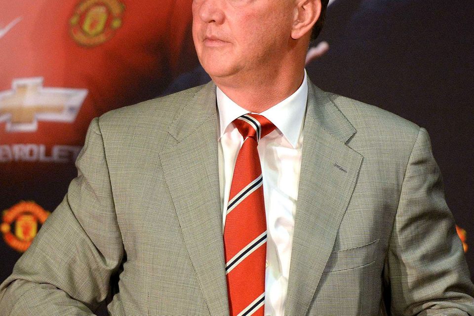 New Manchester United manager Louis Van Gaal attends a news conference at the club's Old Trafford Stadium in Manchester, northern England, July 17, 2014. Picture: Reuters/Nigel Roddis.