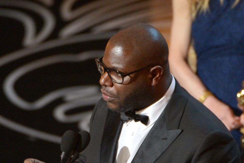 Steve McQueen accepts the award for best picture of the year for 12 Years A Slave (AP)