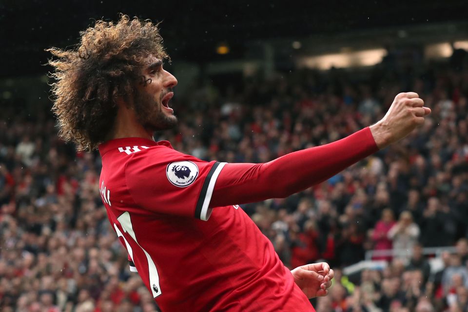 Marouane Fellaini's brace against Crystal Palace was his first for Manchester United