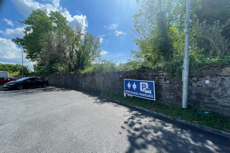 The sign showing additional car parking space at Lidl, Finisklin.