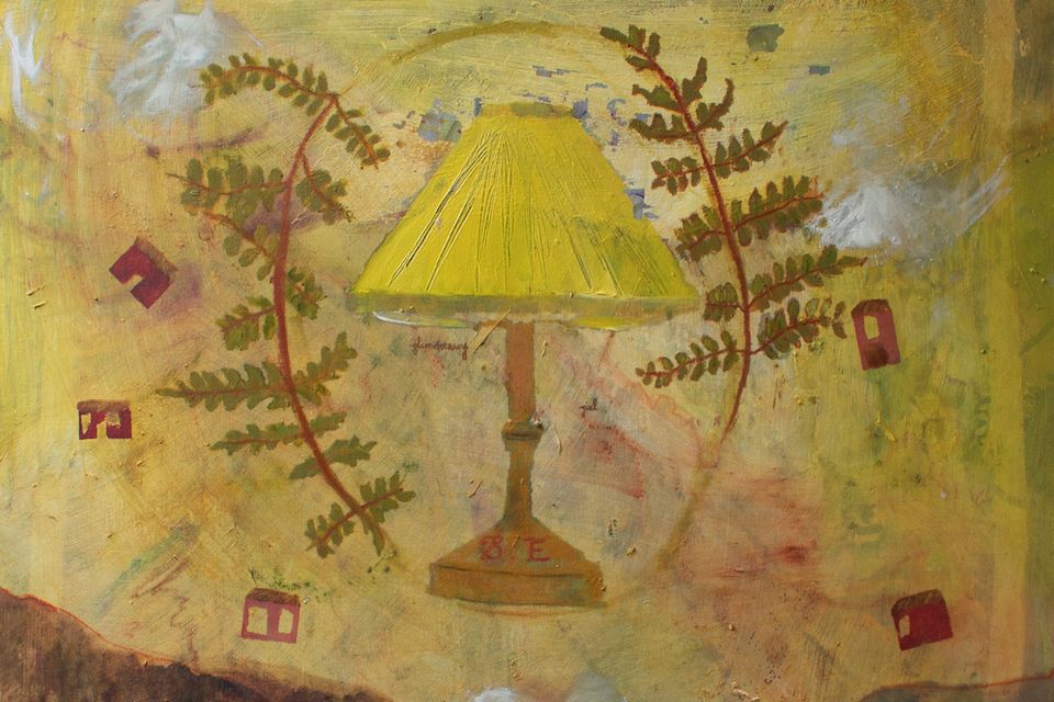'Motherhood/Birth Control' by Sarah Long, an oil and mixed media on canvas painting