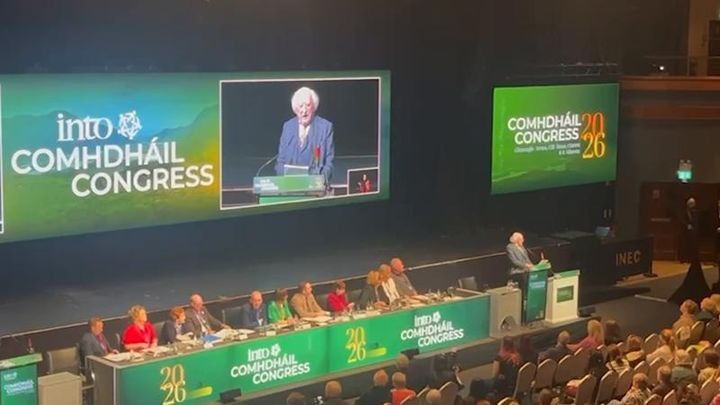 Michael D Higgins condemns rising global militarisation as teachers press for pay increases