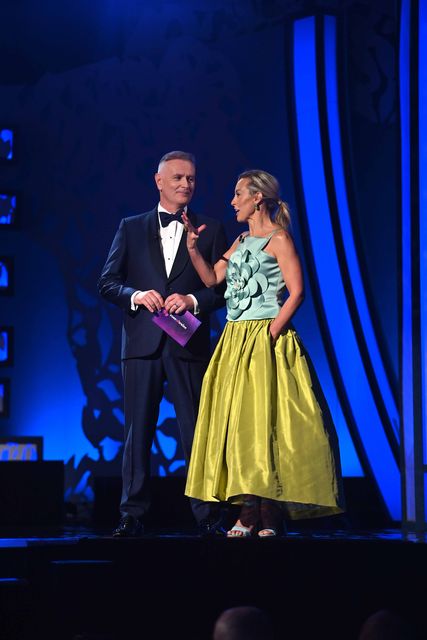 Rose of Tralee presenters Dáithí Ó Sé and Kathryn Thomas. Photo: Domnick Walsh