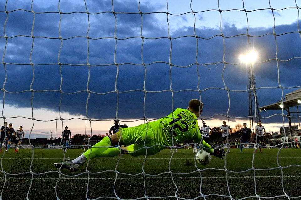 George Shelvey saved James Akintunde's penalty for Bohemians during Dundalk's victory at Oriel Park on Friday night.