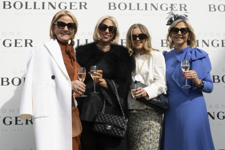 Mary Dooley and friends at Punchestown Races. Photo: Barry Hamilton