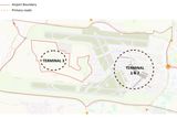 thumbnail: A map showing where the proposed new Terminal 3 would go in relation to Terminals 1 and 2 at Dublin Airport