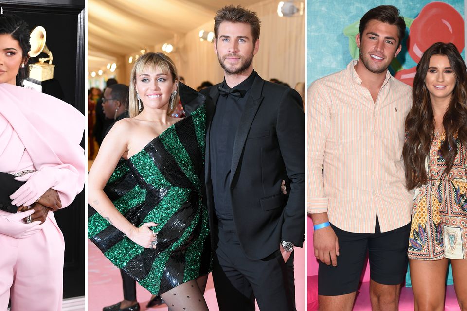 (L to R) Travis Scott and Kylie Jenner, Miley Cyrus and Liam Hemsworth, Jack Fincham and Dani Dyer