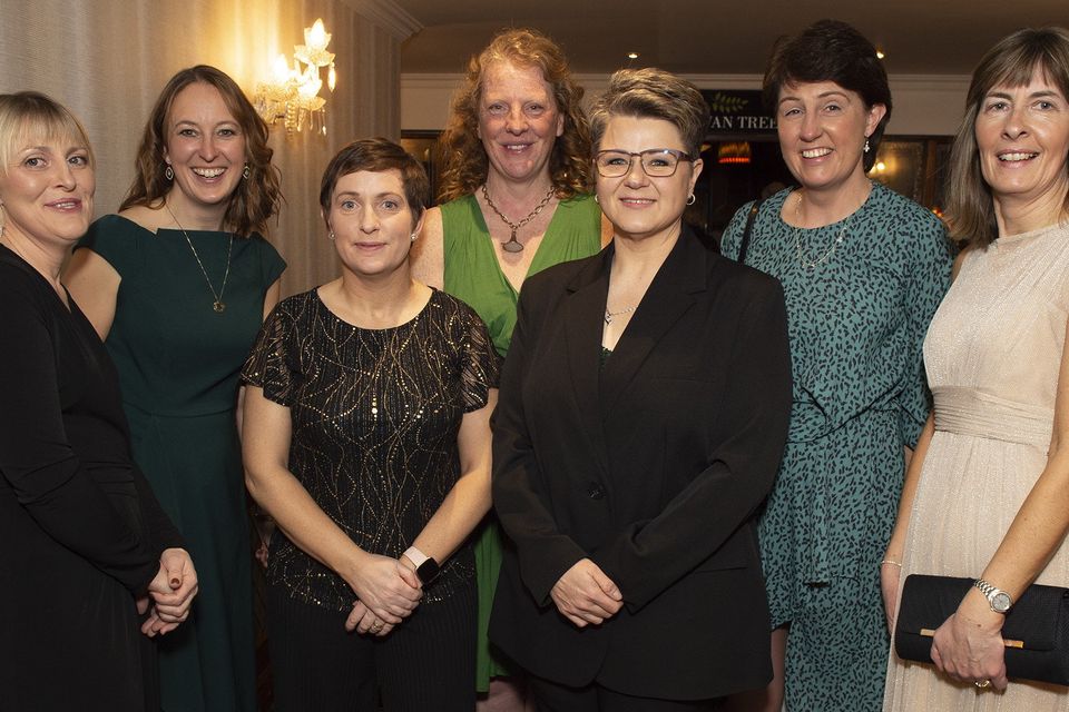 From left: Lisa O'Donnell, Vicky Hughes, Olive Lett, Dionne Galvin, Diane Lodewyke, Gillian Bailey and Lorna Stephens at the Gorey Hockey Club's Spring Ball in the Ashdown Park Hotel on Saturday.