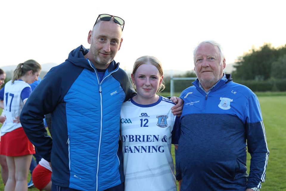 John, Emma and Liam Keenan after the Intermediate league final in Ballinakill.