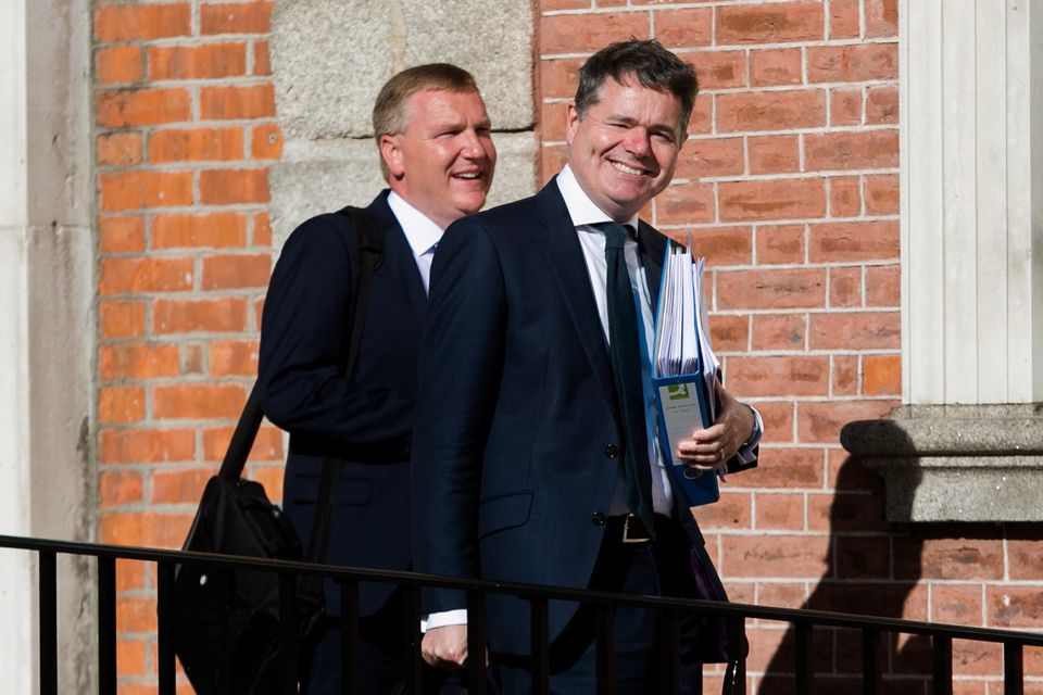 ‘Prudent pair’ Michael McGrath and Paschal Donohoe will argue they can afford to offer a few giveaways in Budget 2025. Photo: Gareth Chaney/Collins