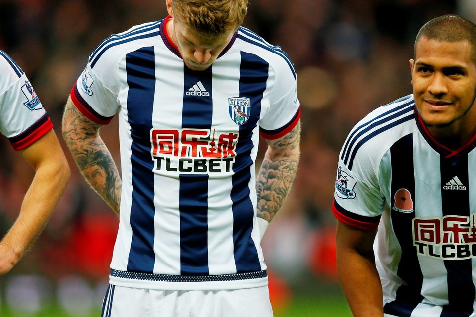 West Brom's James McClean (C) and Salomon Rondon  before the game
Action Images via Reuters / Jason Cairnduff
Livepic