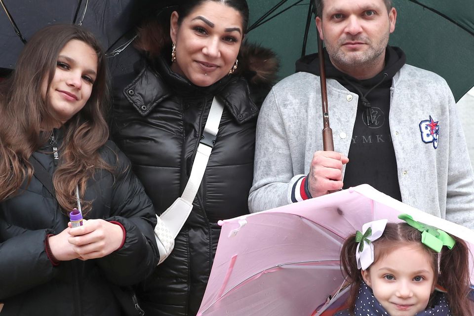 The Sivak family at the parade on Friday.