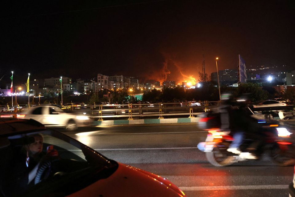 An explosion after an Israeli missile attack on the Sharan Oil depot in Iran. Photo: Reuters