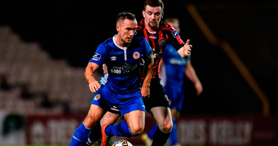 Graham Kelly of St. Patricks Athletic in action against Dan Byrne of Bohemians   Photo: Sportsfile