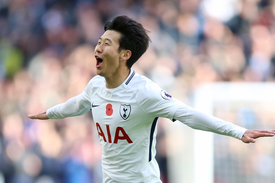 Tottenham's Son Heung-min celebrates scoring the winning goal