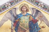 thumbnail: Mosaic of Saint Michael on the facade of the Serbian Orthodox Church in Trieste