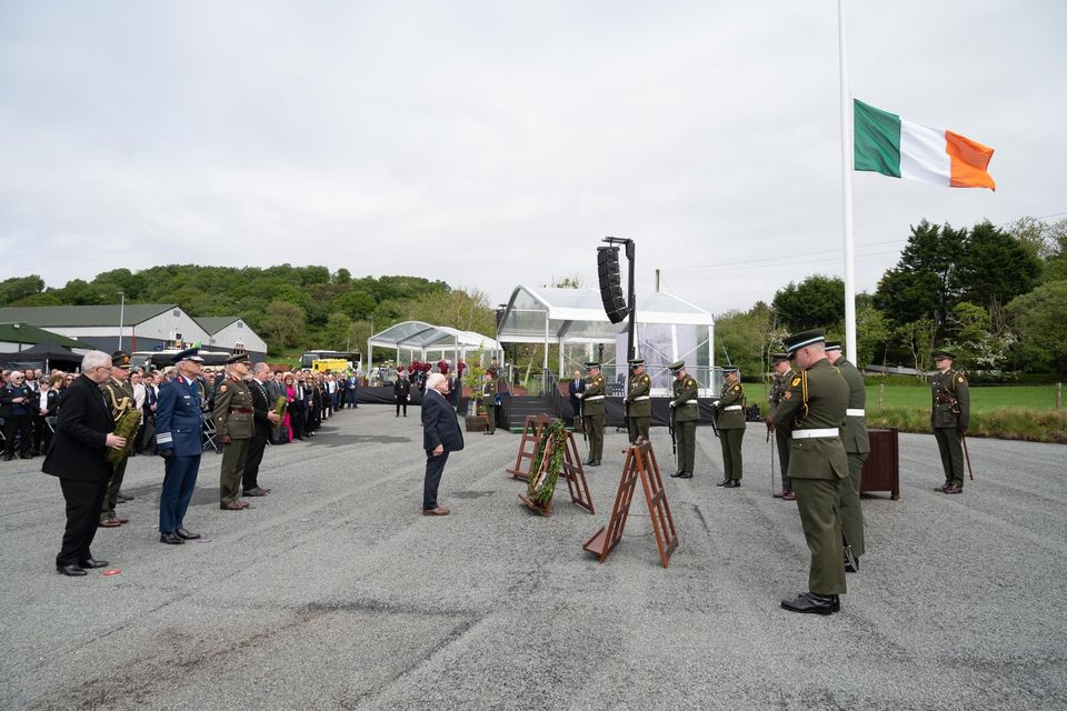 President Michael D Higgins attended the National Famine Commemoration in Co Donegal today. Photo: Clive Wasson