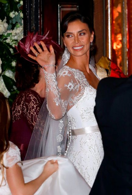 Christine Bleakley arrives for her wedding to Frank Lampard at the wedding of Christine Bleakley and Frank Lampard at St Paul's Church in Knightsbridge, London