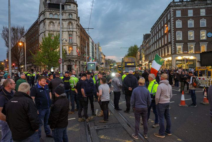 ‘We’ll sleep in our tractors’ – fears grow that fuel protest will leave pumps in the west of the country dry