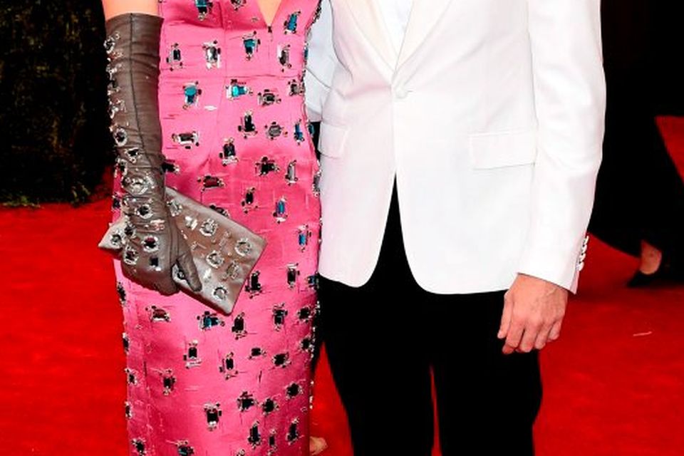 Olivia Wilde (L) and Jason Sudeikis attend the "China: Through The Looking Glass" Costume Institute Benefit Gala at the Metropolitan Museum of Art on May 4, 2015 in New York City. (Photo by Larry Busacca/Getty Images)