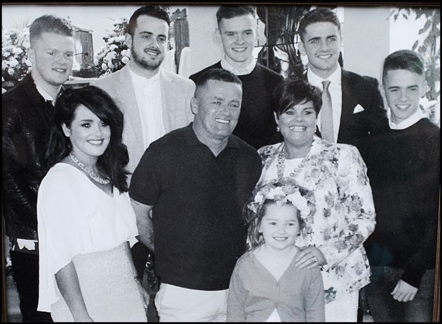 Robbie Brady, back right, pictured with his family