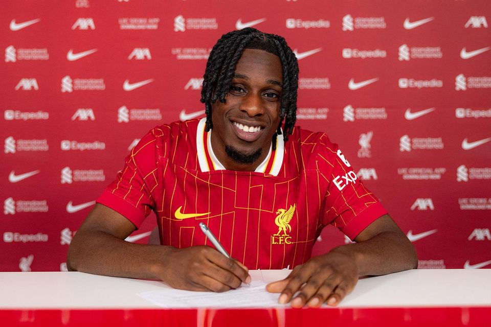 Jeremie Frimpong is pictured after agreeing a deal with Liverpool