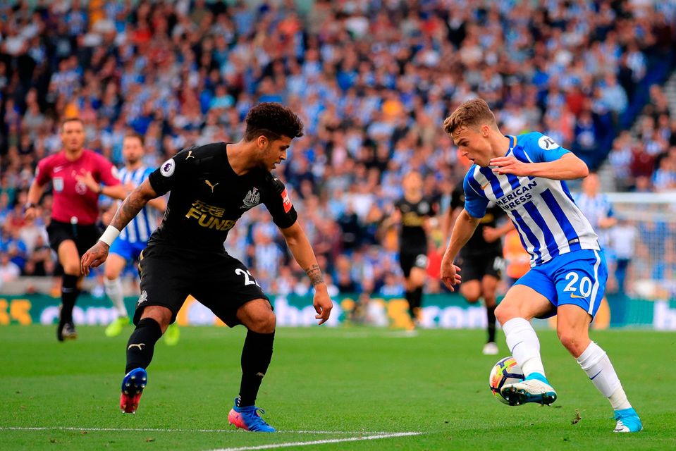 Solly Marchlooks for a way past Newcastle United's DeAndre Yedlin. Photo: John Walton/PA Wire